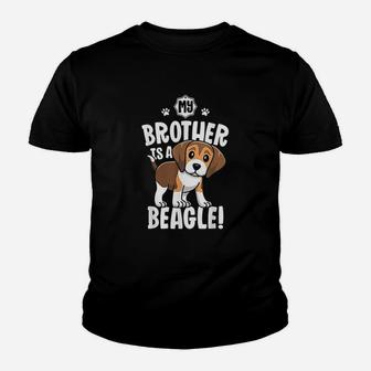 My Brother Is A Beagle For Kids Girls Dog Adoption Kid T-Shirt - Seseable