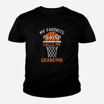 My Favorite Basketball Player Calls Me Grandma Youth T-shirt - Seseable