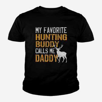 My Favorite Hunting Buddy Calls Me Daddy Deer Hunter Kid T-Shirt - Seseable
