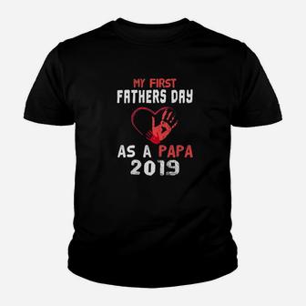 My First Fathers Day As A Papa Funny Grandpa 2019 Gifts Premium Kid T-Shirt - Seseable