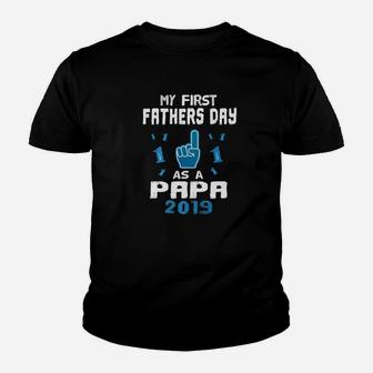 My First Fathers Day As A Papa New Grandpa 2019 Gifts Premium Kid T-Shirt - Seseable