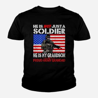 My Grandson My Soldier Proud Army Grandad Kid T-Shirt - Seseable