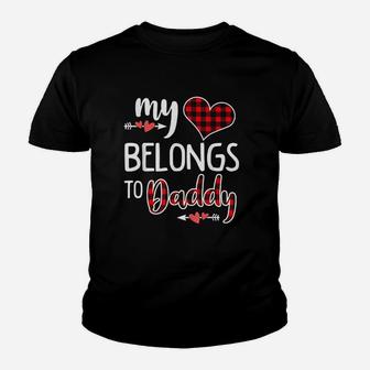 My Heart Belongs To Daddy Heart Gift Kid T-Shirt - Seseable