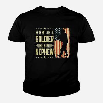 My Nephew Is A Soldier Hero Proud Army Aunt Uncle Military Kid T-Shirt - Seseable