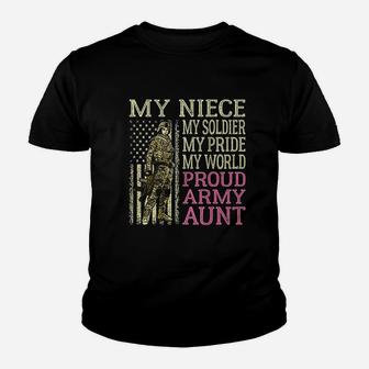 My Niece My Soldier Hero Proud Army Aunt Military Auntie Kid T-Shirt - Seseable