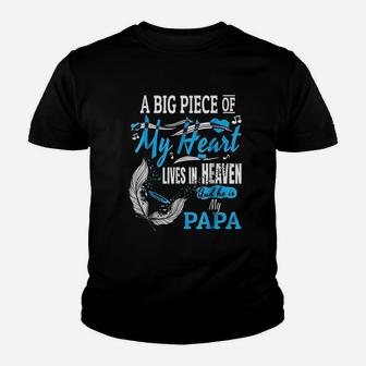 My Papa Lives In Heaven Memorial Day Papa Dad Grandpa Kid T-Shirt - Seseable