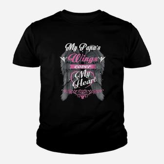 My Papas Wings Cover My Heart, best christmas gifts for dad Kid T-Shirt - Seseable