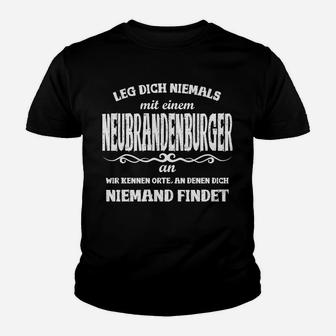 Neubrandenburger Warnung Schwarzes Kinder Tshirt, Humorvolles Design - Seseable