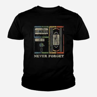 Never Forget Retro Vintage Cool 80s 90s Funny Geeky Nerdy Kid T-Shirt - Seseable