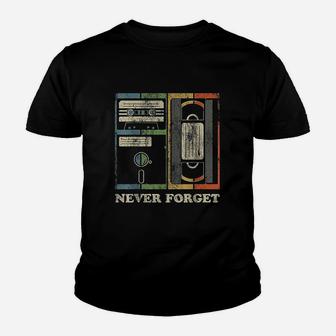 Never Forget Retro Vintage Cool 80s 90s Funny Geeky Nerdy Kid T-Shirt - Seseable