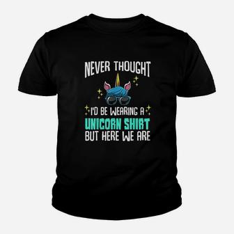 Never Thought Id Be Wearing A Unicorn Dad Father Kid T-Shirt - Seseable
