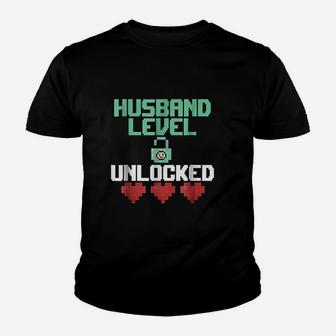 New Husband Level Unlocked Just Married Gamer Gift Kid T-Shirt - Seseable