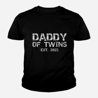 New Twin Dad Gift For Fathers Day Daddy Of Twins Est 2021 Kid T-Shirt - Seseable
