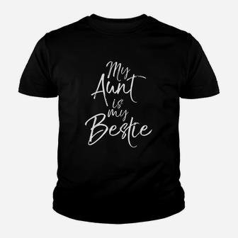 Niece Gift From Aunt Nephew Gift Cute My Aunt Is My Bestie Kid T-Shirt - Seseable