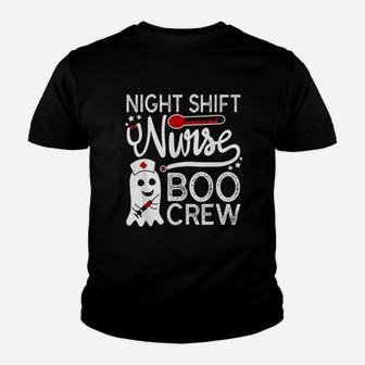 Night Shift Nurse Boo Crew Halloween Costume Ghost Rn Nurse Kid T-Shirt - Seseable