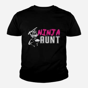 Ninja Aunt Matching Family Ninja Birthday Gift For Auntie Kid T-Shirt - Seseable