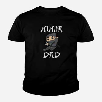 Ninja Dad Back Ninja Fathers Day Daddy Papa Kid T-Shirt - Seseable
