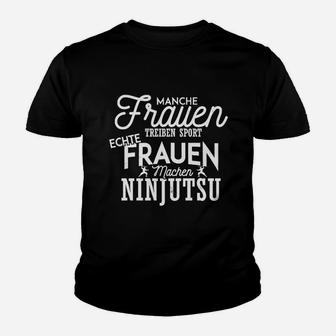 Ninjutsu Motivations-Kinder Tshirt für Damen, Schwarzes mit Spruch - Seseable