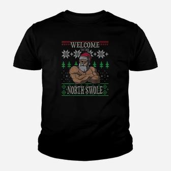 Nordic Swole Santa Weihnachts-Workout Kinder Tshirt, Weihnachten Motiv - Seseable