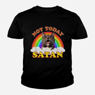 Not Today Cat Rainbow Kid T-Shirt - Seseable