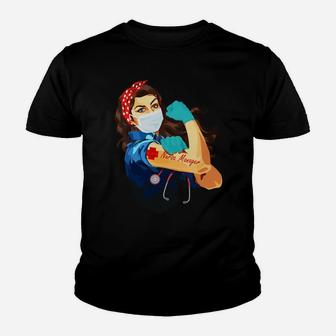 Nurse Manager Frontline Workers Nurse Strong Rosie Riveter Kid T-Shirt - Seseable