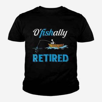 Ofishally Retired Funny Fisherman Retirement Gift Kid T-Shirt - Seseable