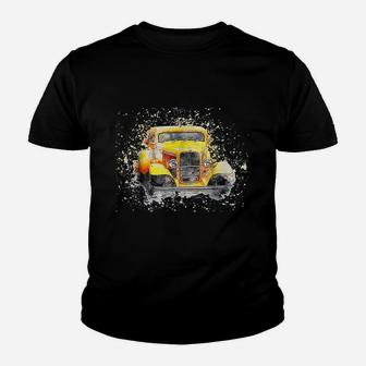 Old Vintage American Classic Car Watercolor Retro Kid T-Shirt - Seseable