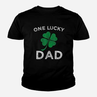 One Lucky Dad St Patricks Day Retro Father Gift Kid T-Shirt - Seseable