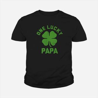 One Lucky Papa Vintage St Patrick Day Gif Kid T-Shirt - Seseable
