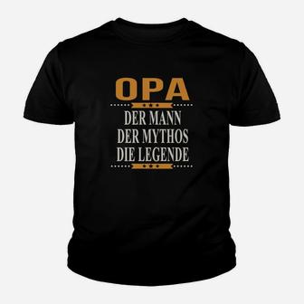 Opa Mann Mythos Legende Kinder Tshirt Schwarz, Lustiges Großvater Kinder Tshirt - Seseable