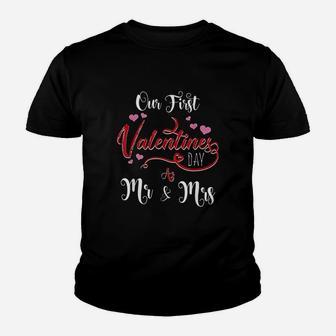 Our First Valentines Day As Mr And Mrs Heart Gift Kid T-Shirt | Seseable CA
