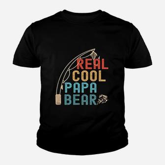 Papa Bear Fishing Reel Cool Papa Bear Kid T-Shirt - Seseable