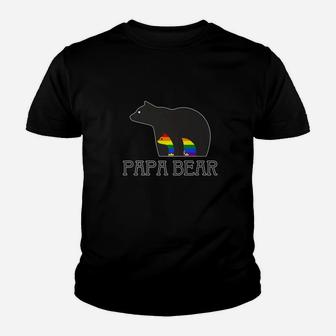 Papa Bear Pride Lgbt Father Gay Family Dad Lesbian Kid T-Shirt - Seseable