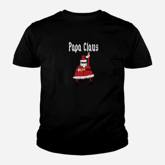 Papa Claus Funny Rocker Christmas For Dad Father Kid T-Shirt - Seseable