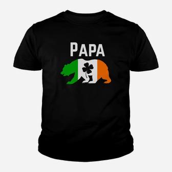 Papa Irish Bear St Pattys Day Gift For Dads Kid T-Shirt - Seseable