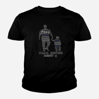 Papa Knows Best, dad birthday gifts Kid T-Shirt - Seseable