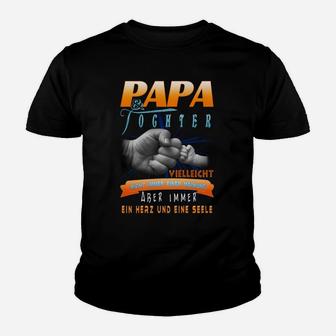 Papa & Tochter Hand in Hand Kinder Tshirt, Herz & Seele Design - Seseable