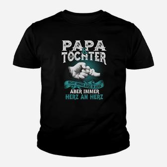 Papa Tochter Herz an Herz Kinder Tshirt, Liebevolles Familien Tee - Seseable