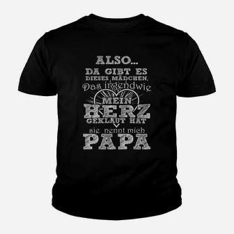 Papa Tochter Herz Liebe Grafik Kinder Tshirt, Vatertagsgeschenk - Seseable