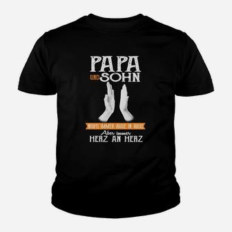 Papa und Sohn Herz an Herz Kinder Tshirt, Bindung & Liebe Design - Seseable