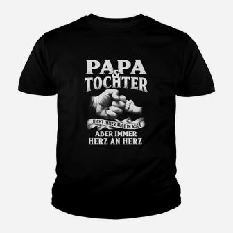 Papa und Tochter Herz an Herz Kinder Tshirt, Familienshirt mit Liebe - Seseable