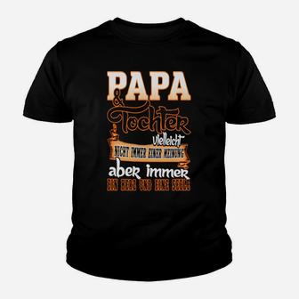 Papa und Tochter Herz an Herz Kinder Tshirt, Motiv mit Spruch - Seseable