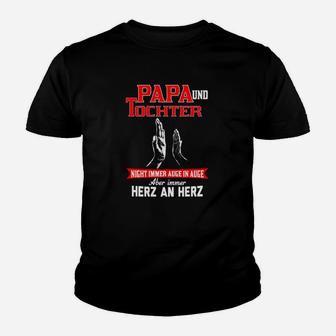 Papa und Tochter Herz an Herz Kinder Tshirt, Vaterliebe Tee - Seseable