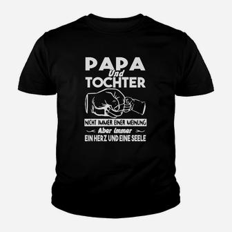 Papa und Tochter Herz Kinder Tshirt, Schwarzes Matching Tee - Seseable