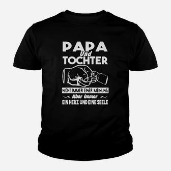 Papa und Tochter Herz und Seele Schwarzes Kinder Tshirt, Familien-Liebe Design - Seseable