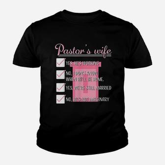 Pastors Wife Funny Checklist Appreciation Gift Kid T-Shirt - Seseable