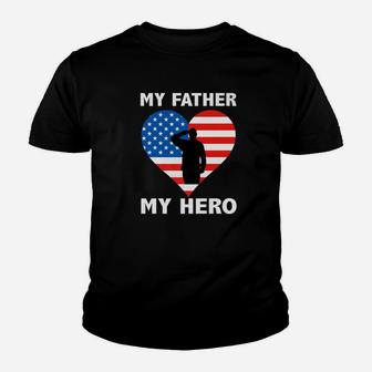 Patriotic My Father My Hero Veterans Memorial Day Premium Kid T-Shirt - Seseable