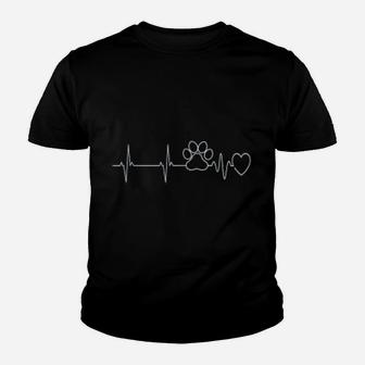 Paws Print Heartbeat Ekg Veterinary Technician Vet Tech Gift Kid T-Shirt - Seseable