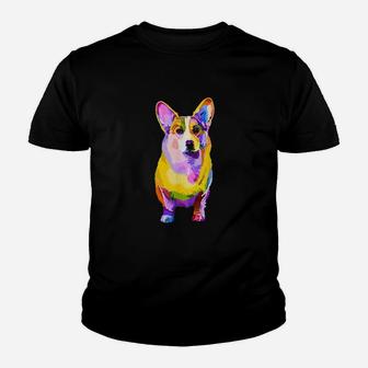 Pem Welsh Corgi Colorful Pop Art Portrait For Dog Lovers Kid T-Shirt - Seseable