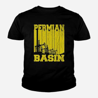 Permian Basin Oilfield Rigger Driller Distressed Kid T-Shirt - Seseable